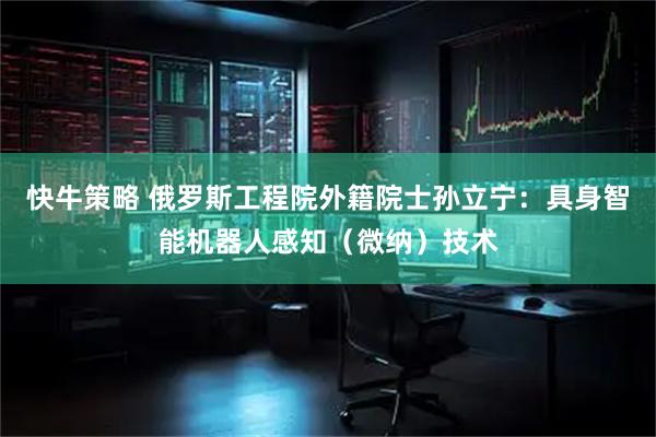 快牛策略 俄罗斯工程院外籍院士孙立宁：具身智能机器人感知（微纳）技术
