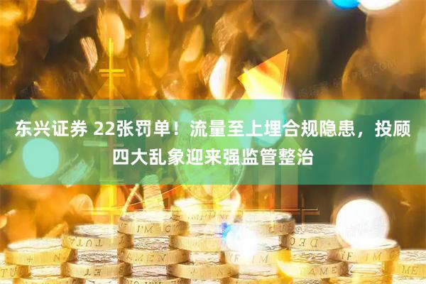 东兴证券 22张罚单!流量至上埋合规隐患,投顾四大乱象迎来强监管整治